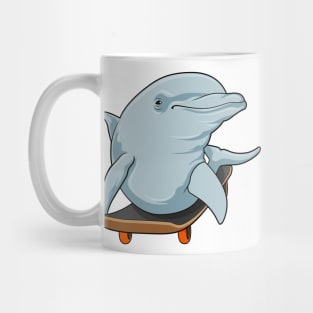 Dolphin as Skater with Skateboard Mug